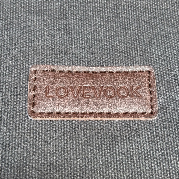 Lovevook Stylish Brown and Gray Canvas laptop bag - Picture 2 of 8